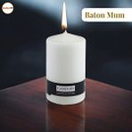 Badem10 Baton Mum Beyaz Silindir Dekoratif Mumu Kandil Hediyelik Fitilli Mumlar Şamdan Kokusuz 6 X 10 Cm