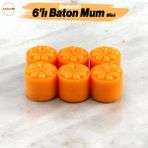Badem10 Baton Mum Mini 6'lı Turuncu Silindir Dekoratif Mumu Kandil Fitilli Mumlar Şamdan Kokusuz - 1 Adet