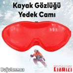 Badem10 Bellasimo Çerçevesiz Kayak Gözlüğü Camı Lens Değiştirebilir Cam Antifog Güneş Kar Gözlük Camı Kırmızı - Standart