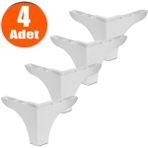 Badem10 Bellona Rose Berjer Mobilya Kanepe Sehpa Puf Koltuk Ayağı 9.5 Cm Beyaz Baza Ayakları (4 Adet)