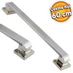 Badem10 Bersel Tutma Saten 60 cm Çekme Kolu Çelik Kapı Dış Kapı Kolu Kulp