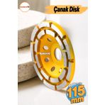 Badem10 Beton Mermer Granit Taşlama Elmas Çanak Disk Yüzey Silme Temizleme Çift Sıra Segmanlı 115 mm