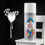 Badem10 Beyaz Sprey Boya 400 ml Metal Ahşap Beton Yüzeylere Uygun Hobi Dekoratif Amaçlı Sprey Boya - 400ml