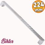 Badem10 Bihter (224 mm - 22.4 cm) Metal Krom Mobilya Mutfak Dolabı Çekmece Dolap Kapak Kulpu Kulbu Kulpları