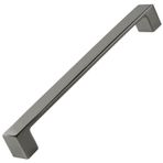 Badem10 Bihter Düz Mutfak Çekmece Dolap Kapak Füme 160 mm Metal Kulp