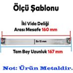 Badem10 Bihter Krom (160 mm - 16.0 cm) Metal Mobilya Mutfak Dolabı Çekmece Dolap Kulpu Kulbu Kulpları 10 Adet