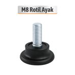 Badem10 Bingo Rotil Ayak Ayakları M8 Civatalı 8 mm Siyah Profil Ayağı 2.5 Cm