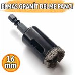 Badem10 Bits Saplı Elmas Granit Panç 16 mm Matkap Uyumlu Seramik Fayans Mermer Delme Ucu Yüksek Performans - Gri