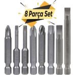 Badem10 Bits Uç Vidalama Ucu Düz Yıldız Torx Uç 8 Parça Klytek Matkap