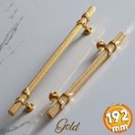 Badem10 Burç Kulp 192 Mm Gold Altın Renk Mobilya Mutfak Çekmece Dolabı Dolap Kulpları Kapak Kulpu Kulb Metal