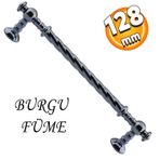 Badem10 Burgu Mobilya Mutfak Dolabı Çekmece Dolap Kapak Füme 128 mm Metal Kulp