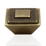 Badem10 Button Çekmece Mutfak Dolap Kapak Antik Sarı Metal Kulp 16 mm Kulp