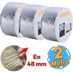 Badem10 Çamur Bant Gri 48 mm x 2 Metre Su Yalıtım Ses İzolasyon Tamir Bandı 3 Adet Güçlü Yapışma