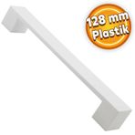 Badem10 Cemre Çekmece Mutfak Dolap Kapak 128 mm Beyaz Sert Plastik Kulp