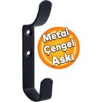 Badem10 Çengel Metal Portmanto Vestiyer Duvar Dolap Elbise Askısı Siyah Mobilya Kapı Askılığı Aparatı