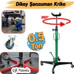 Badem10 Çift Pistonlu Dikey Şanzuman Krikosu 0.5 Ton Taşıma 1.164 - 1.981 cm Kaldırma 360° Dönerli Hidrolik