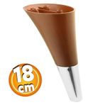 Badem10 Clara Ahşap Desenli Ceviz Krom Renk 18 cm Mobilya Kanepe Sehpa TV Ünitesi Baza Koltuk Ayağı