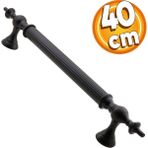 Badem10 Çukurca 40 cm Mat Siyah Metal Çekme Kolu Kapı Tutma Kulp