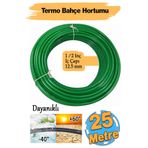 Badem10 Dayanıklı 3 Katlı Sağlam Termo Bahçe Hortumu 25 Metre Çeşme Su Sulama Yıkama Hortum 12.5 mm 1/2