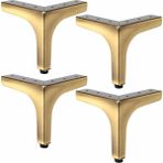 Badem10 Dekor 12 cm Antik Metal Mobilya Ayağı 4 Adet Set Dayanıklı Koltuk Sehpa Masa Tv Ünitesi Destek Ayağı - Antik Sarı