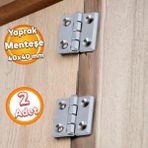 Badem10 Dekoratif Mobilya Pencere Kapı Duşakabin Mini Dolap Menteşesi Yaprak Menteşe Krom 40 x 40 mm 2 Adet