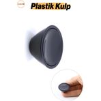 Badem10 Delta Siyah Kulp Düğme Tek Vidalı Çekmece Mutfak Mobilya Dolabı Dolap Kulpu Kulbu Plastik Kulp