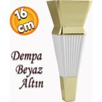 Badem10 Dempa Lüks Mobilya Oturma Grubu Kanepe Sehpa Tv Ünitesi Koltuk Ayağı 16 Cm Beyaz Gold Baza Ayakları