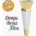 Badem10 Dempa Lüks Mobilya Oturma Grubu Kanepe Sehpa Tv Ünitesi Koltuk Ayağı Baza Ayakları Beyaz Altın 20 Cm