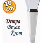 Badem10 Dempa Lüks Mobilya Oturma Grubu Kanepe Sehpa Tv Ünitesi Koltuk Ayağı Baza Ayakları Beyaz Krom 20 Cm