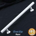 Badem10 Doruk Beyaz Metal Kulp 192 mm - 19.2 cm Mobilya Çekmece Mutfak Dolabı Kulbu