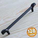 Badem10 Duru 128 mm Siyah Metal Kulp Mobilya Mutfak Çekmece Dolabı Kulpları Dolap Kapak Kulpu Kulbu