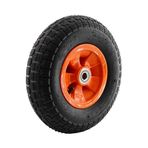 Badem10 El Arabası Yük Taşıma Tekeri Siboplu Bilyeli Rulmanlı Şişme Havalı 350X70 mm Plastik Jant Tekerlek