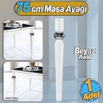 Badem10 Elips Masa Dresuar Ayağı 75 cm Plastik Beyaz Ayak Mutfak Yemek Masası Mobilya Ayakları Beyaz