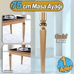 Badem10 Elips Masa Dresuar Ayağı 75 cm Plastik Gold Altın Ayak Mutfak Yemek Masası Mobilya Ayakları Gold