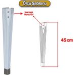 Badem10 Elit Plastik Sehpa Ayağı 45 cm Mobilya Ayak Zigon Beyaz Krom Renk Ayak Mutfak Yemek Masası 4 Adet