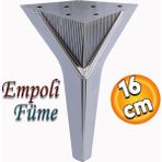 Badem10 Empoli Lüks Mobilya Oturma Yükseltici Kanepe Sehpa Tv Ünite Koltuk Ayağı Baza Ayakları Füme 16 Cm