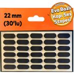 Badem10 Eva Bazlı Darbe Ses Kapı Stoperi Keçe Yapışkanlı 22 mm (30'lu Paket) Dolap Kapak Çekmece Oval Siyah