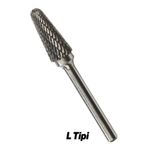 Badem10 Freze Uç L Tipi Törpü Kalıpçı Metal Demir Ahşap Plastik Taş Oyma Makinesi Ucu Konik Matkap Uyumlu