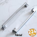 Badem10 Gama 224 mm Krom Metal Kulp Mobilya Dolap Mutfak Dolabı Kapak Çekmece Kulpları Kulbu Kulbu 22.4 cm