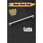 Badem10 Gölcük Beyaz Renk Metal Kulp 224 Mm-22.4 Cm Mobilya Çekmece Mutfak Dolabı Dolap Kulpları Kulbu Kulpu