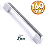 Badem10 Gölcük Oval (160 mm - 16 cm) Metal Krom Mobilya Mutfak Çekmece Dolap Dolabı Kapak Kulbu Kulpu Kulpları