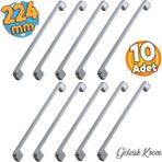Badem10 Gölcük Oval (224 mm - 22.4 cm) Metal Krom Mobilya Mutfak Çekmece Dolap Dolabı Kulpu Kulbu Kulpları 10 ADET