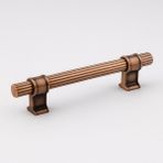 Badem10 Hisar Çizgili 128 mm Soft Antik Bakır Metal Mobilya Çekmece Dolap Kapak Kulpu Dayanıklı Kulpları