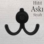 Badem10 Hitit Askı Askılık Metal Siyah Vestiyer Duvar Askısı Dolap Elbise Askılığı
