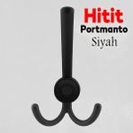 Badem10 Hitit Askı Portmanto Metal Siyah Vestiyer Duvar Dolap Elbise Askısı