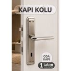 Badem10 İç Oda Kapı Kolu Aynalı Sağa Sola Uygun Saten Renk Dış Ahşap Pvc Metal Çelik Kapısı Tutamağı 1 Takım