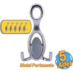 Badem10 İlknur 5 Adet Portmanto Vestiyer Duvar Askısı Metal Dolap Elbise Askılığı Askılık Krom 5 Adet