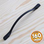 Badem10 İnci Kulp Mobilya Mutfak Dolabı Çekmece Dolap Kulpları Kapak Kulpu Kulbu Siyah Renk 160 mm Metal