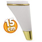 Badem10 İron Lüks 15 cm Beyaz Gold Baza Mobilya Kanepe Sehpa TV Ünitesi Koltuk Ayağı