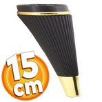 Badem10 İron Lüks 15 cm Siyah Gold Baza Mobilya Kanepe Sehpa TV Ünitesi Koltuk Ayağı